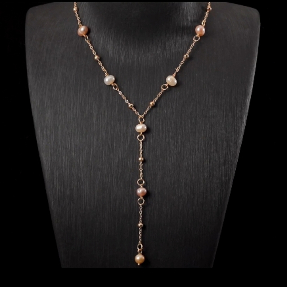 Multi Color Freshwater Pearl Necklace 22 Inches
